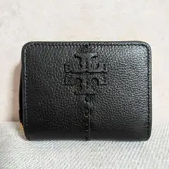 【新品・付属品完備】トリーバーチ 二つ折り財布 マックグロー ブラック レザー