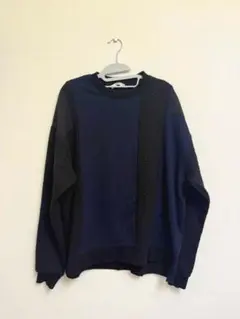 COTORICA. ネイビー ケーブル編み風 オーバーサイズスウェット