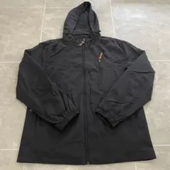 OUTDOOR フード付きジャケット 黒 防風 軽量 アウトドア メンズ