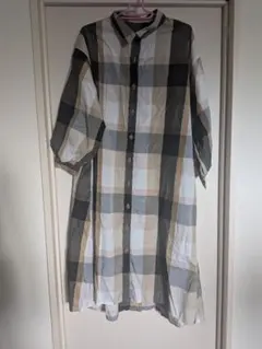 チェック柄長袖シャツワンピース OLIVE des OLIVE