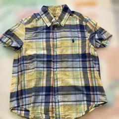 ポロ　ラルフローレン　ボタンダウン半袖　シャツ 100 チェック柄
