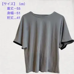 グレーTシャツ 黒袖 リラックスフィット