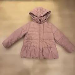 ピンクフード付きダウンコート