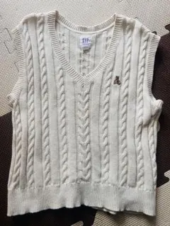 GAP KIDS アイボリー ケーブルニットベスト S