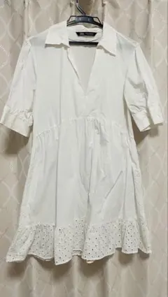 ZARA 半袖　シャツミニワンピース