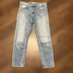 ZARA WOMAN ダメージデニムパンツ ライトブルー