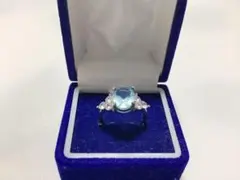 平成レトロ ビンテージ 銀SILVER 925刻印 指輪 アクアマリン ring