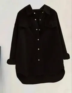 コーデュロイ黒オーバーサイズシ／L