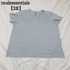 realessentials 【3X】VネックTシャツ 半袖　春　夏　中古