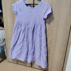 紫色 半袖 ワンピース