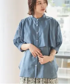 B:MING by BEAMS ケープシルエットブラウス シアーレイヤードブルーのサムネイル