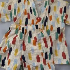 キッズ 甚平 100cm マルチカラー ペイント柄
