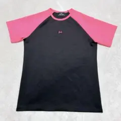 Rady ネオンピンク×ブラック バイカラー Tシャツ ロゴ ストレッチ Sのサムネイル