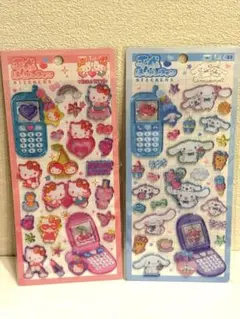ハローキティ　シナモロール 平成はっぴーフォン　シール　2点セット　正規品