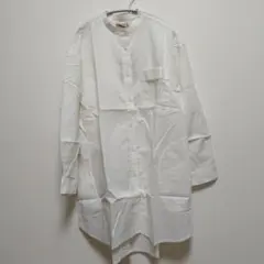 新品タグ付き　ハートマーケット　綿麻タックポケットシャツチュニック　ホワイト