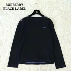 バーバリーブラックレーベル　長袖シャツ　肩チェック　ブラック