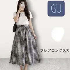 GU タックフレアミディスカート　Mのサムネイル