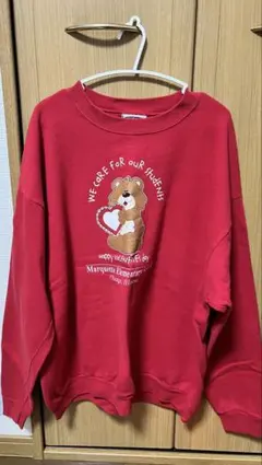 Lee 赤 クマ イラスト XL スウェット