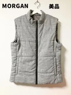 MORGAN グレー ノースリーブベスト ジッパー付き
