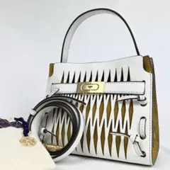 トリーバーチ Leeラジウィル 2way カットワーク ショルダーバッグ