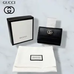 ✨Sランク・箱付き✨ GUCCI ミニ財布 マーモント GGロゴ ダブルG 黒色 