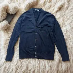 UNITED ARROWS Vネックカーディガン 紺 薄手のサムネイル
