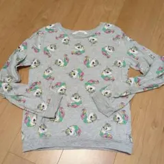 H&M　ユニコーン柄 長袖カットソー グレー　120 130