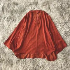 ✨titivate ティティベイト Vネックフレア袖ブラウス【M】オレンジ系のサムネイル
