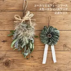 ドライフラワー ユーカリ リース スモークツリー スワッグ セット インテリア