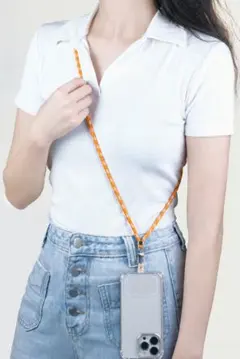 スマホショルダーストラップ オレンジ 신품 미사용