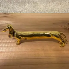 ダックスフンド 置物 ゴールド 合金製 カトラリーレスト 箸置き　ユニーク