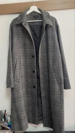 CONFIRM グレー系チェック チェスターコート