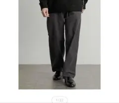 コーデュロイ ワイドパンツ グレー L