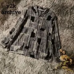 y2k archive​ 派手柄 シルバーラメ アニマル柄シャツ L〜LL相当のサムネイル