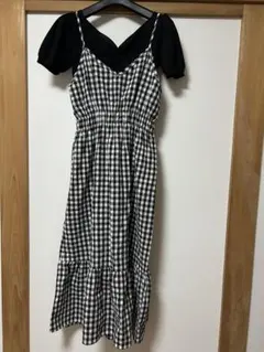 ギンガムチェック キャミワンピース　ロング