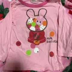 Hot Biscuits ピンク ロンT 90サイズ うさぎ