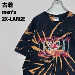 古着 ギルダン Tシャツ サウスカロライナ大学 カレッジ タイダイ 黒2XL古着