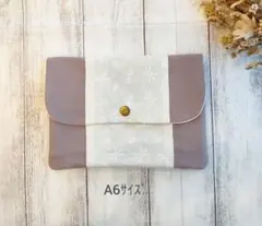 母子手帳A6+お薬手帳ケース、通帳ケース、ハンドメイド、花柄刺繍