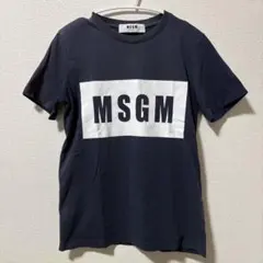 MSGM ネイビー ロゴプリント Tシャツ