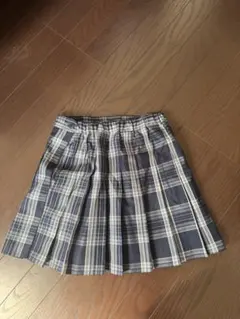 ネイビー チェック プリーツスカート