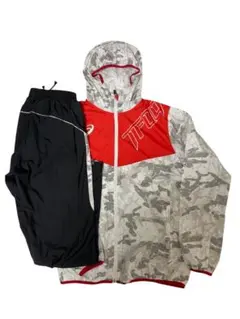 asics 迷彩柄ウィンドブレーカーセット