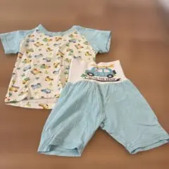 ベビーパジャマセット 車とヤシの木柄 80cm