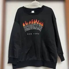 SHEIN ブラック フレイムプリント スウェット 2XL