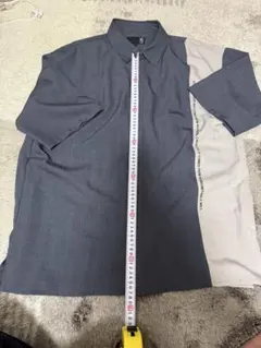 ダークグレー・ベージュ 半袖シャツ