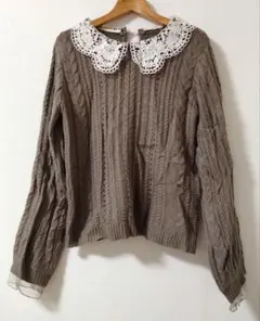 ♡良品♡axes femme♡襟レースニット♡