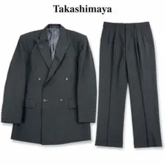 Y293 M タカシマヤ ELEFIT ストライプ 上品 ダブル スーツ メンズのサムネイル