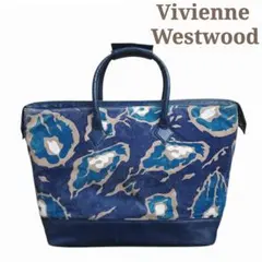 ヴィヴィアンウエストウッド プリントトート ボストン 紺