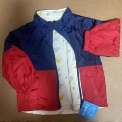 新品 タグ付 ウィンドブレーカー リバーシブル 90cm 赤 紺 恐竜 男の子