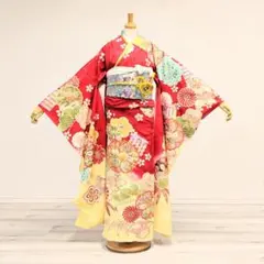 【新品・フルセット】振袖 未使用 仮絵羽 赤 クリーム 桜 成人式 F16