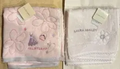 タオルハンカチ2枚　ローラアシュレイ　ジルスチュアート